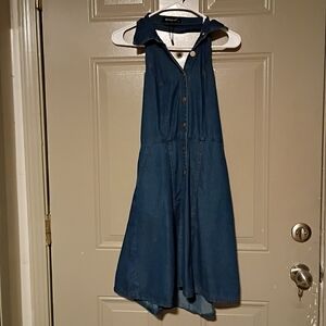 allegra k Size XS Blue Denim Sleeveless Dress
